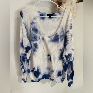 Aqua tie-dye sweater. Size M